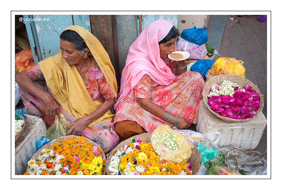 Marché aux fleurs à Bhuj