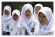 Muslim schoolgirls at Borobudur